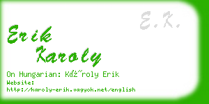 erik karoly business card